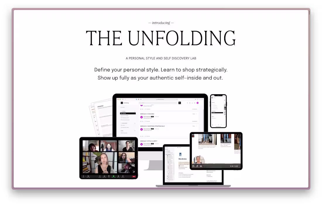 Cover image for unfolding.style — Online Course Sales Page design & build