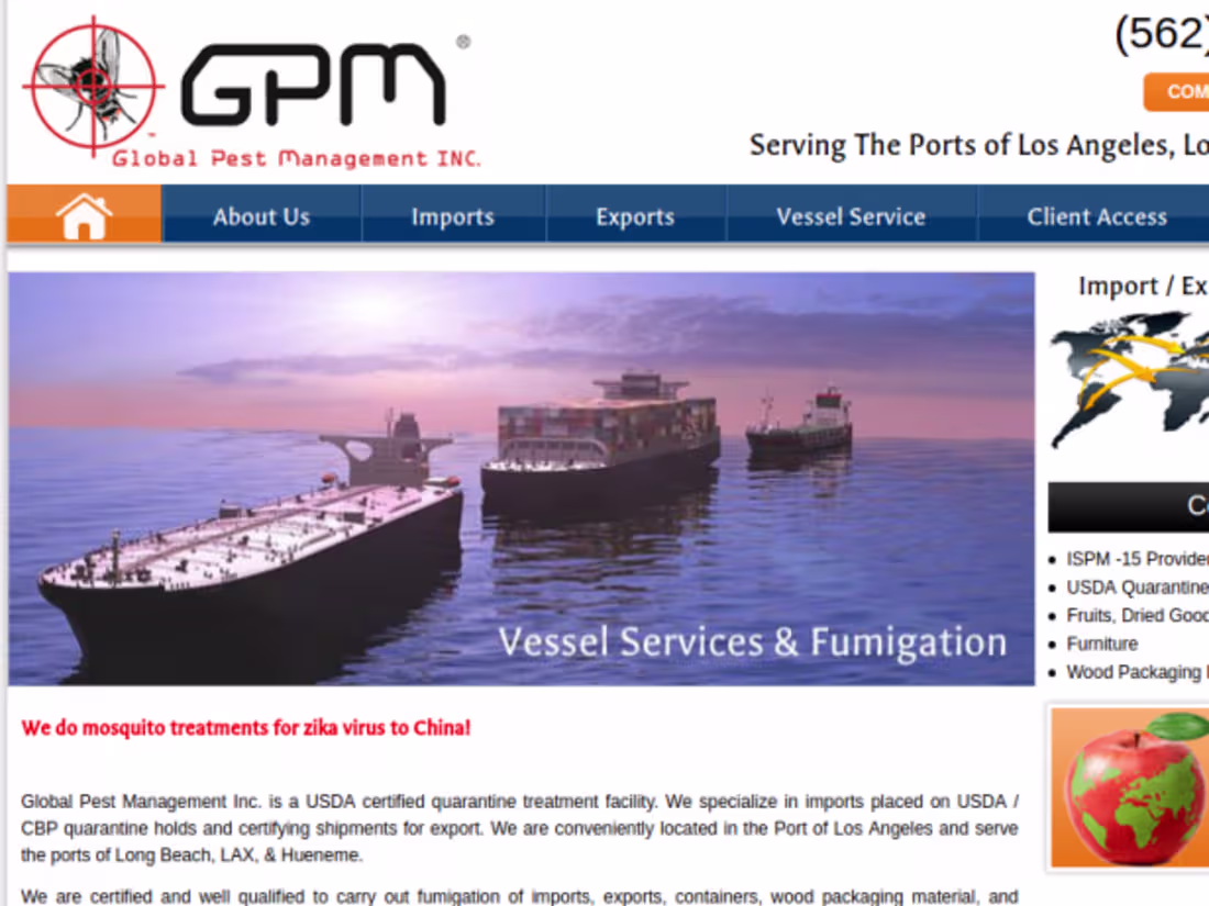 Cover image for Commodity Fumigation Services for Global Pest Management Inc