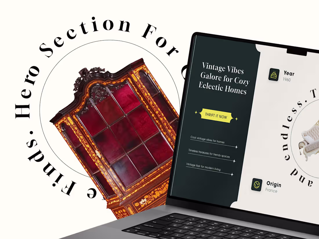 Cover image for Hero Section | Vintage Furniture | Website 