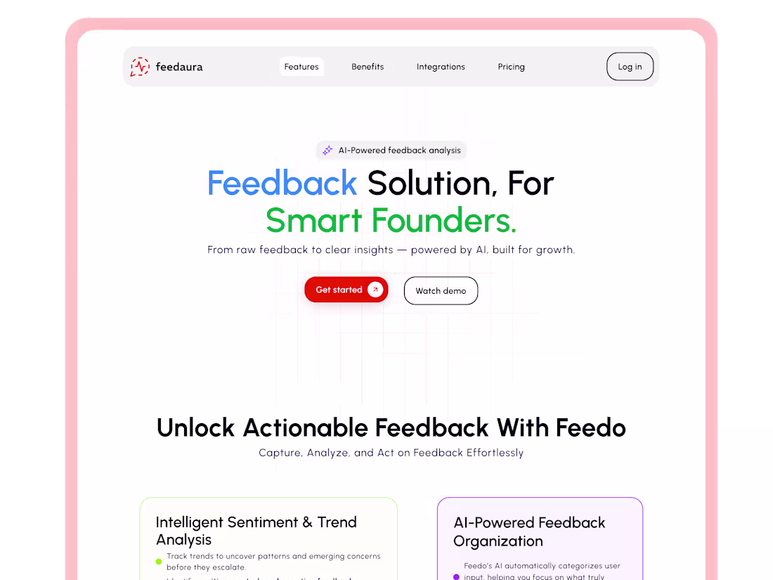 Cover image for Feedaura Landing Page Design