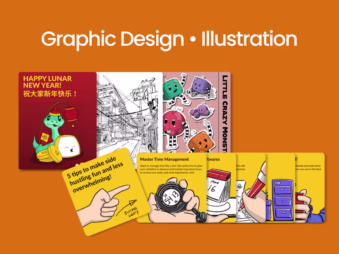Cover image for Graphic design with unique hand drawn illustrations? Yes!