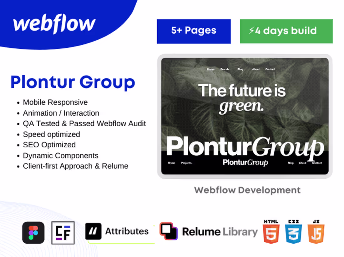 Cover image for Webflow Development Project - Plontur Group Website