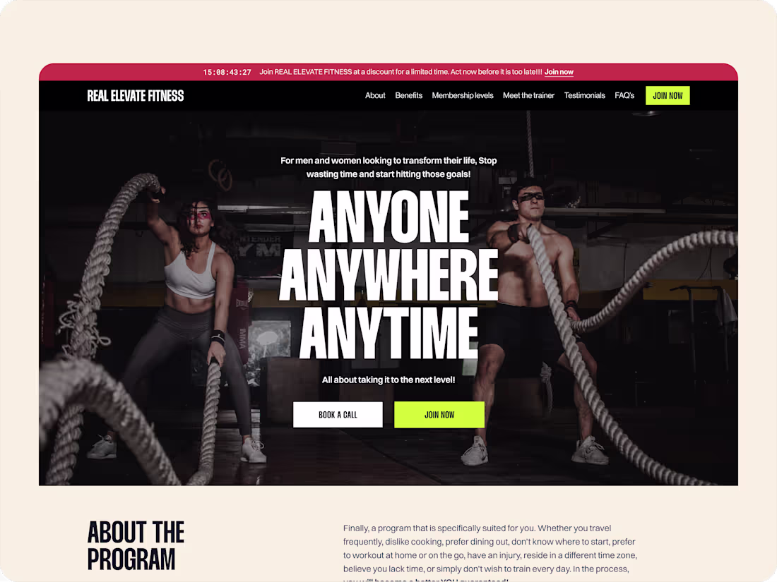 Cover image for Real Elevate Fitness | Fitness Website