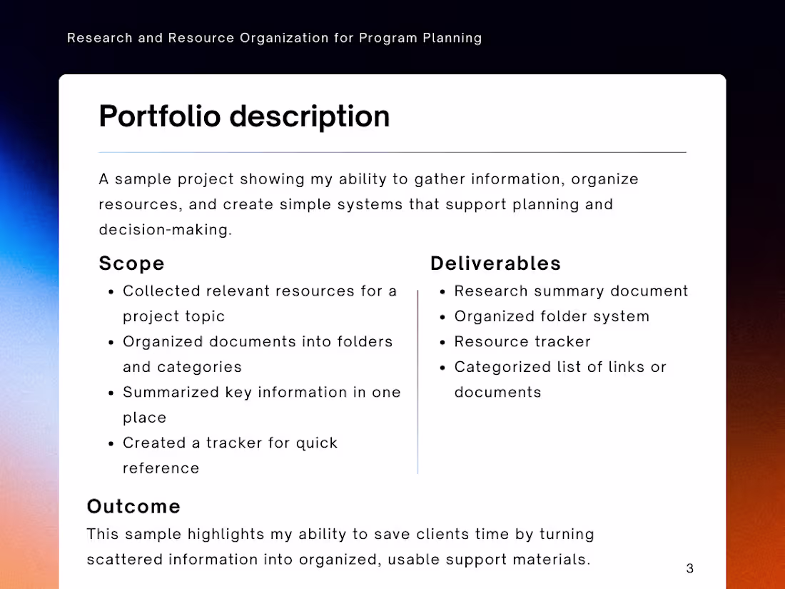 Cover image for I supported program planning by