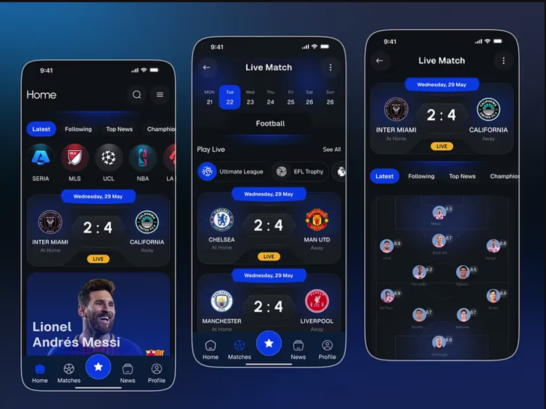 Cover image for A modern Sports Mobile App UI designed