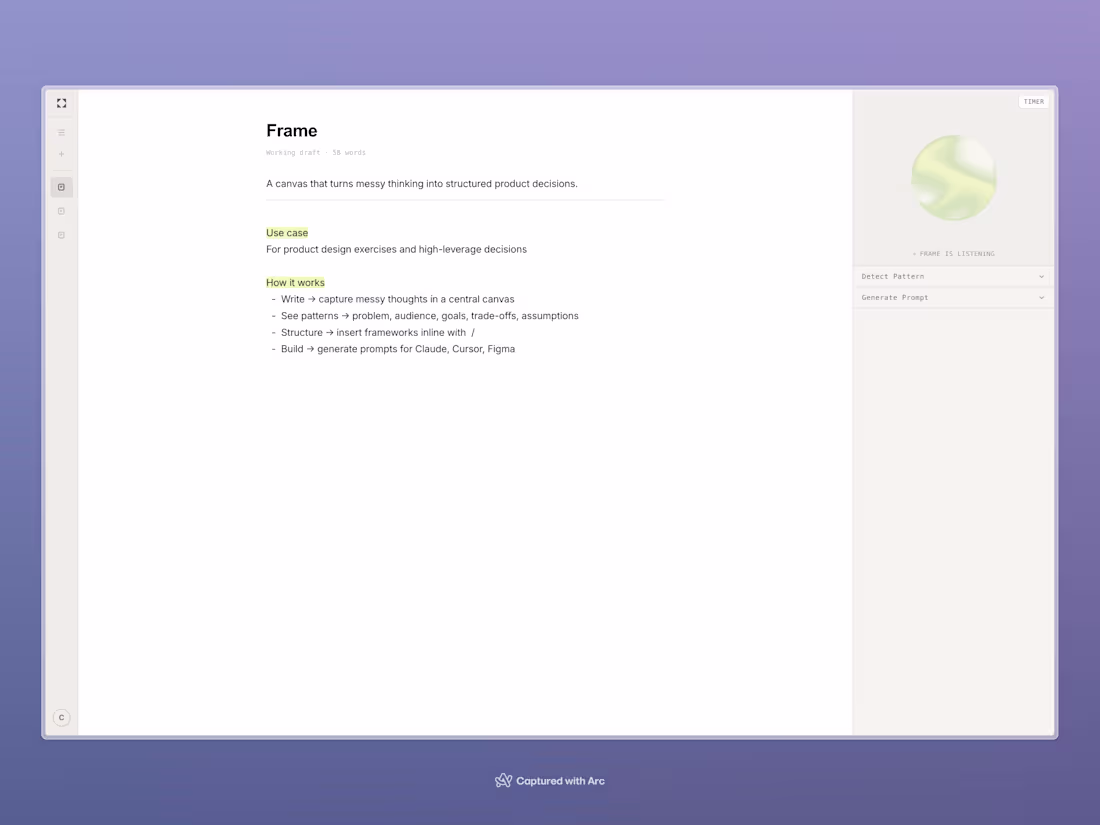 Cover image for Built a thinking canvas for