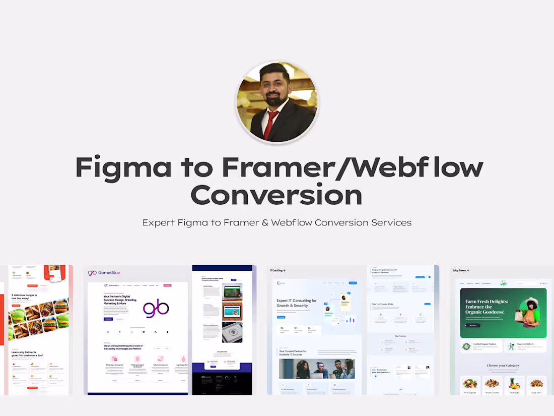 Cover image for Expert Figma to Framer & Webflow Conversion Services