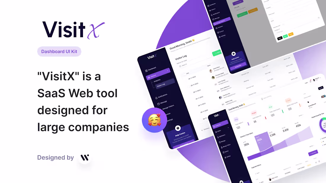 Cover image for Visitor Management Dashboard - UI/UX 👉Full view: https://ww...