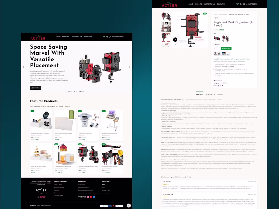 Cover image for [ Ecommerce Website ] ActierStore - Zupio Brand