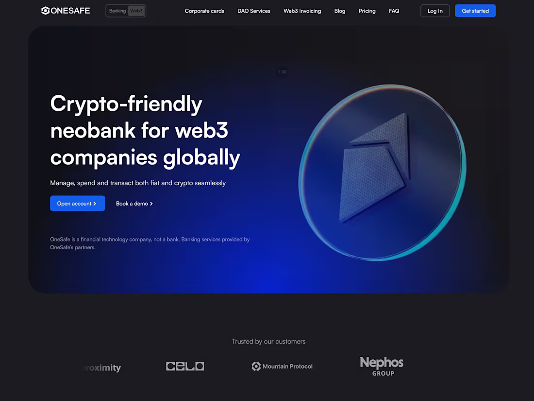 Cover image for OneSafe | Neo-Banking for global businesses