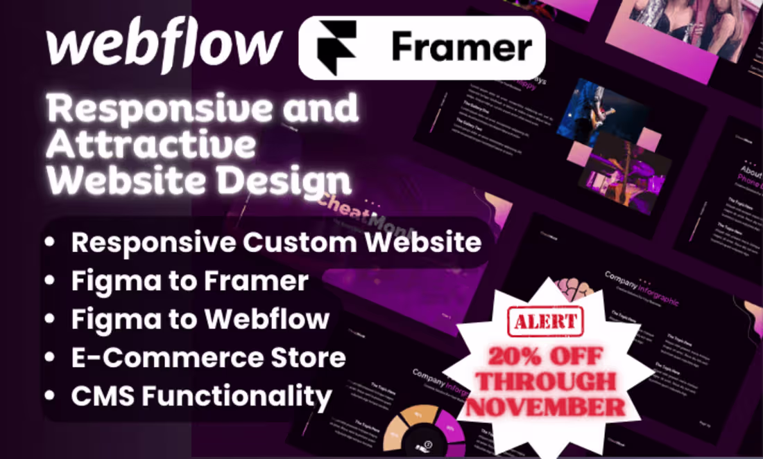 Cover image for Framer and Webflow Website Designer