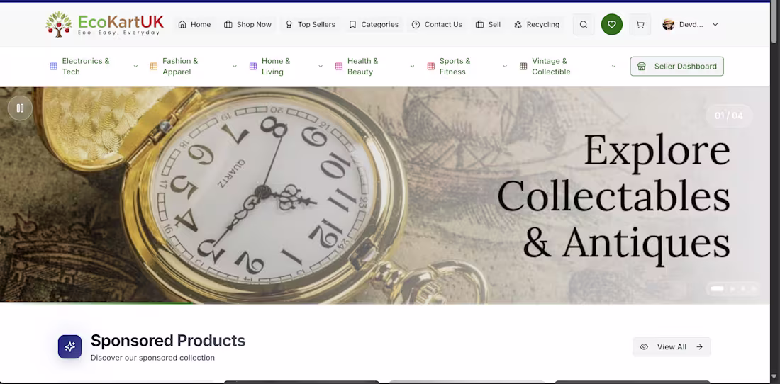 Cover image for EcoCart: Sustainable E-commerce Platform Development