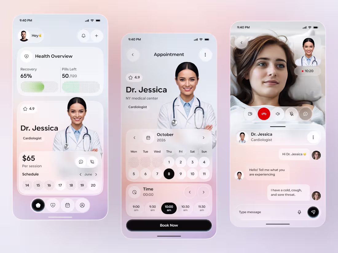 Cover image for Expert UI Design for Telemedicine & Doctor Booking Apps