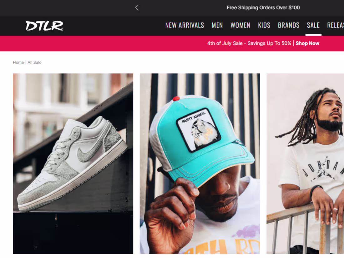 Cover image for Dtlr.com Shoe Shopify Store Design
