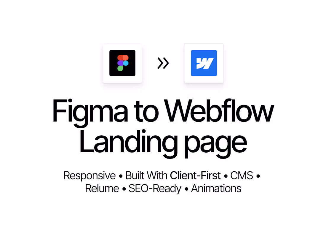 Cover image for Webflow Landing Page | Figma to Webflow