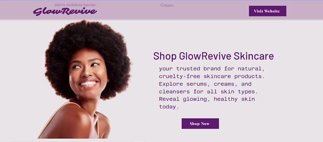 Cover image for Website design for glow revive