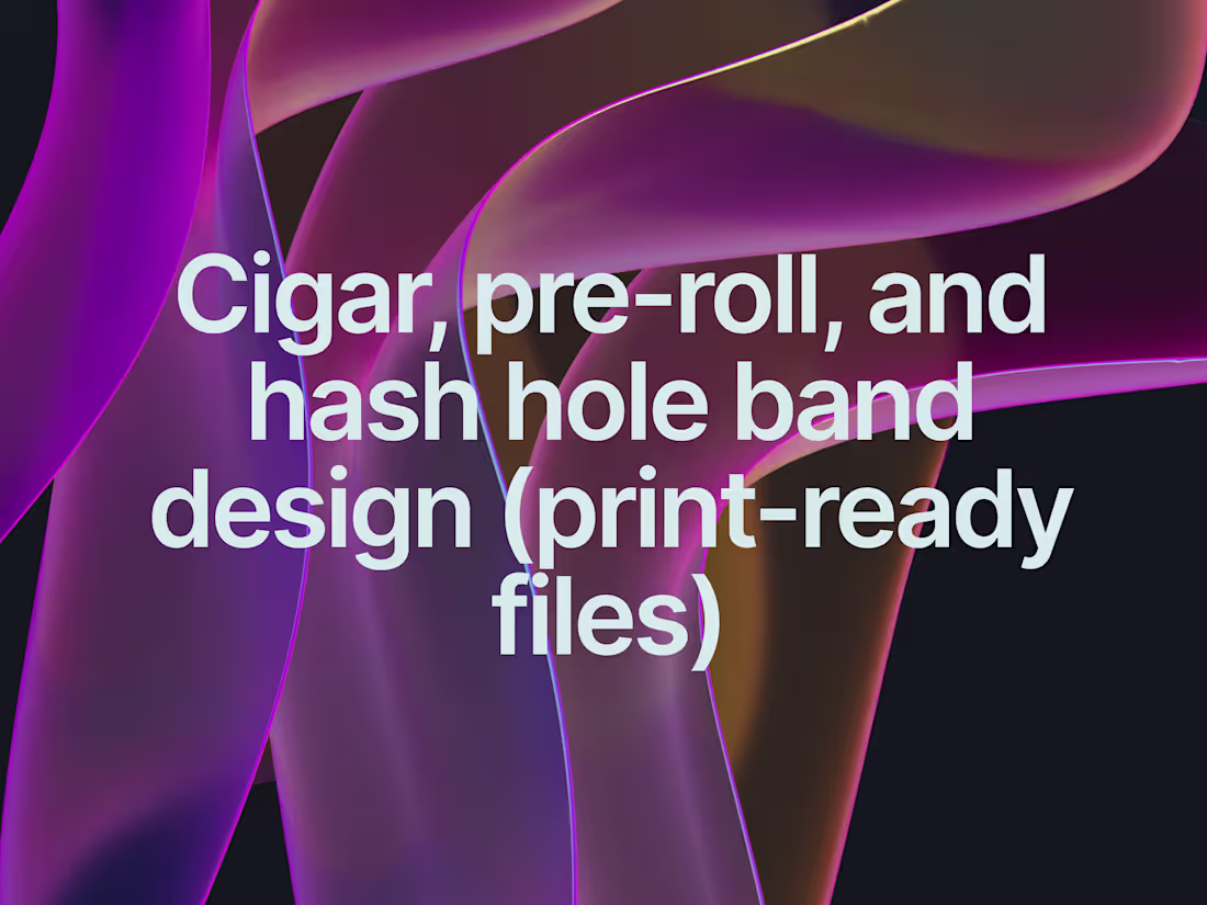Cover image for Cigar, pre-roll, and hash hole band design (print-ready files)