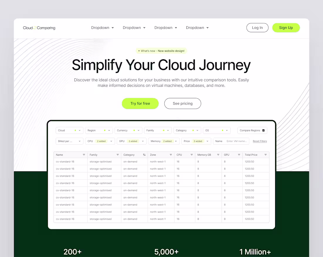Cover image for CloudComparing - Website Design