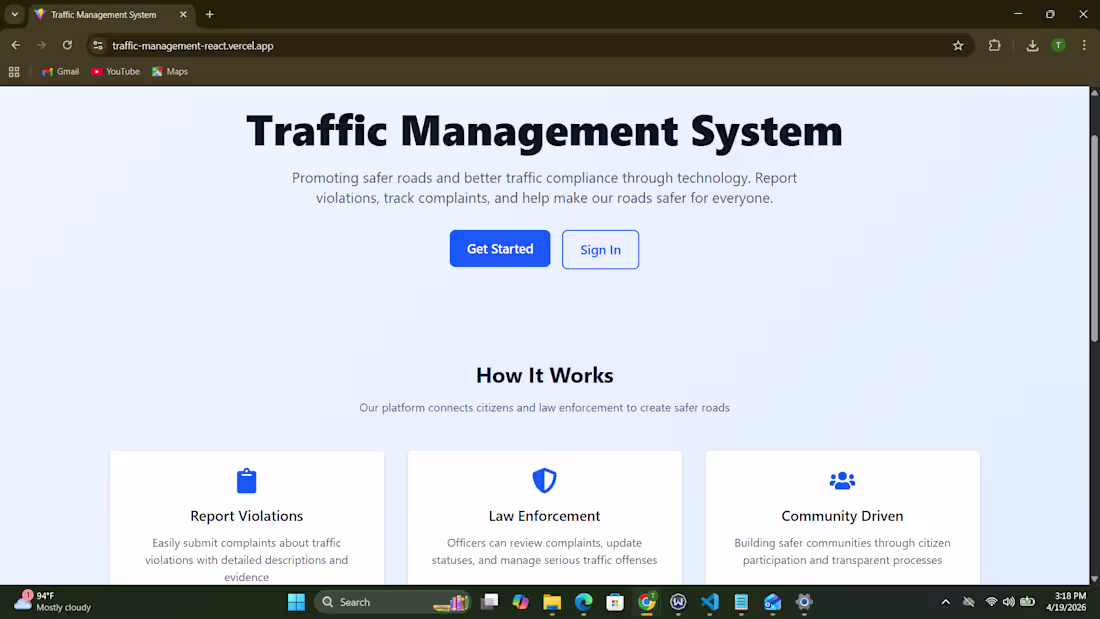 Cover image for Traffic Management Platform A web-based