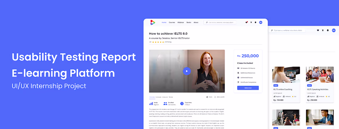 Cover image for Usability Testing for E-learning Platform