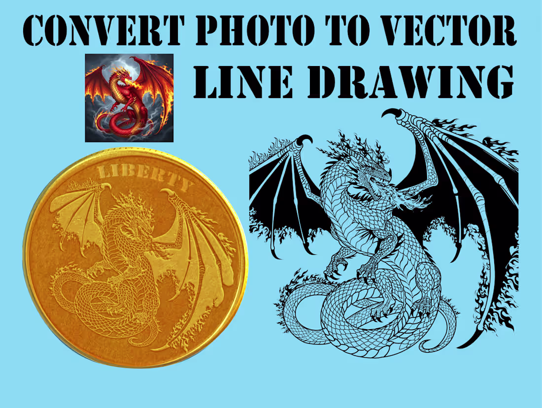 Cover image for convert photo to vector line drawing DXF with any format and...