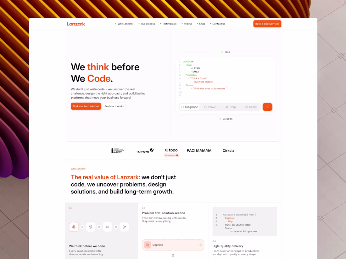 Cover image for Lanzark Landing Page Design and Development