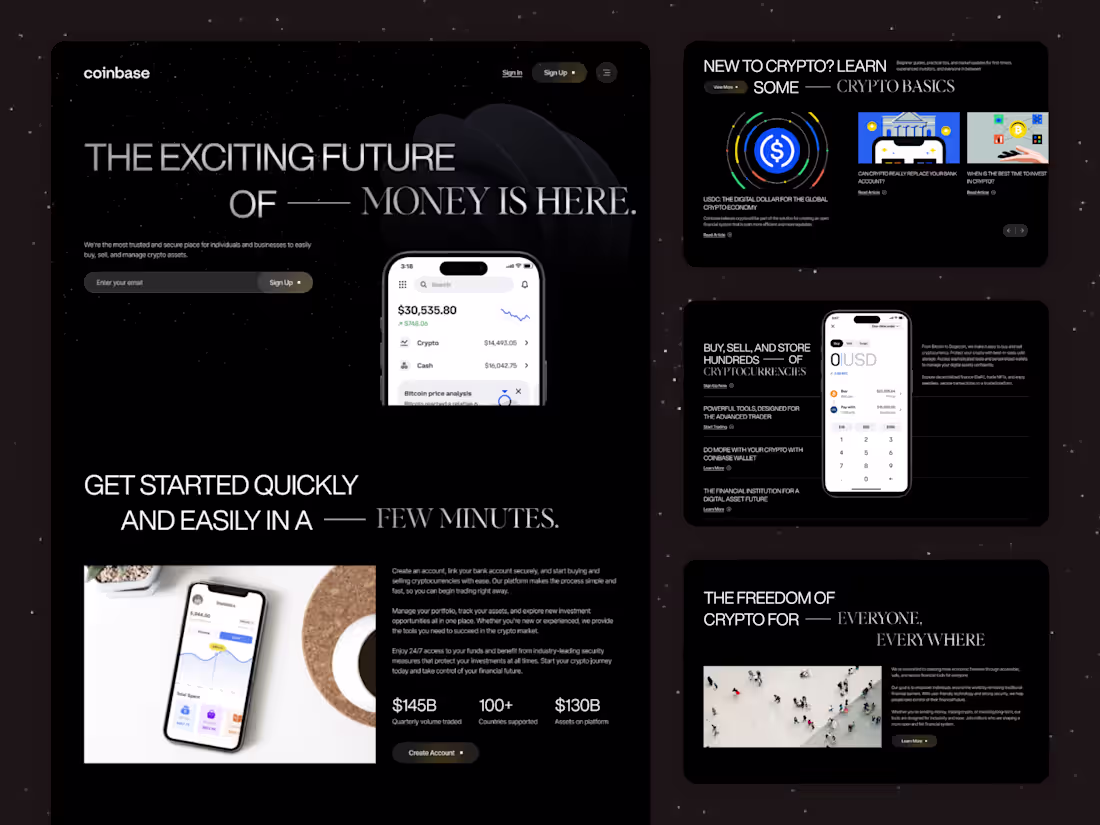 Cover image for The Future of Finance — Crypto Landing Page Design