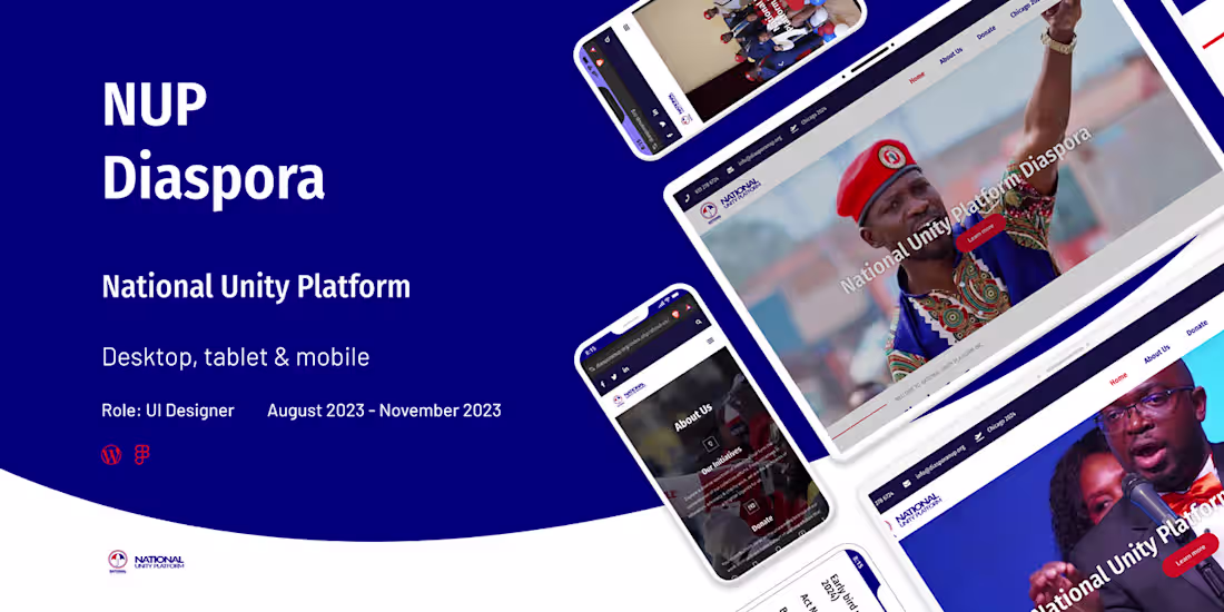 Cover image for NGO - NUP Diaspora Website :: Behance