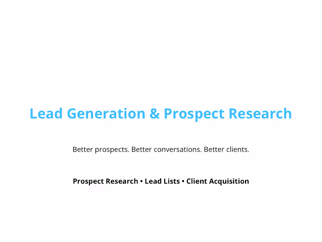 Cover image for Lead Generation & Prospect Research