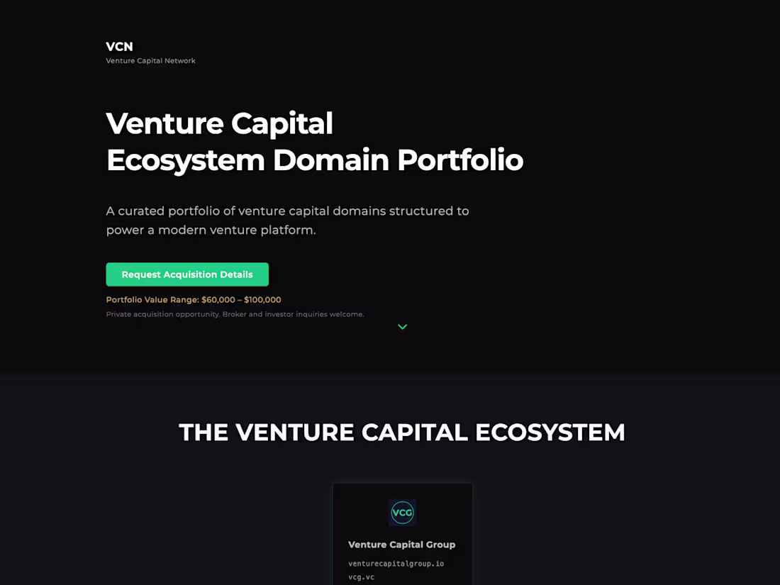 Cover image for Venture capital website designed to