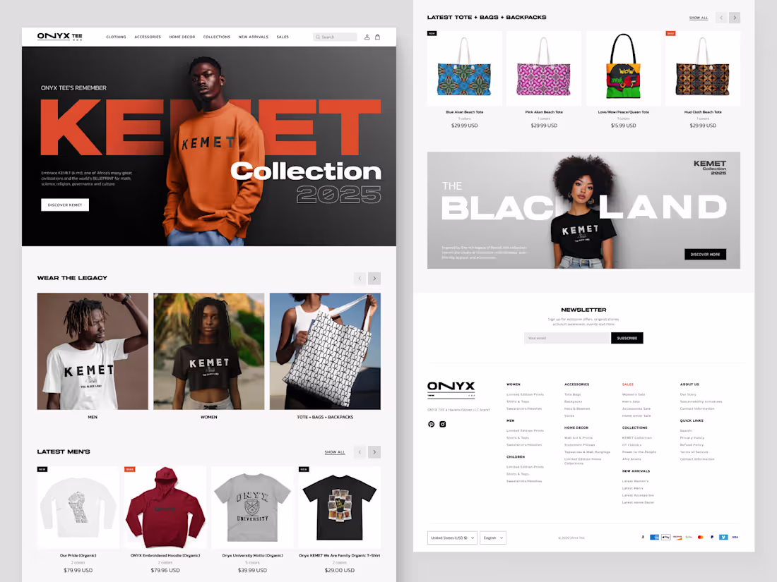 Cover image for OnyxTee - E-commerce Website Design