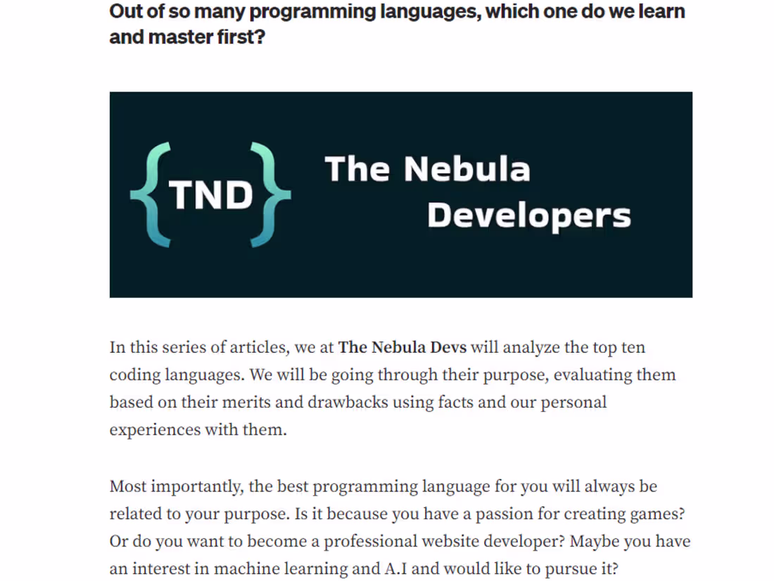 Cover image for Best Coding Languages to start off with!