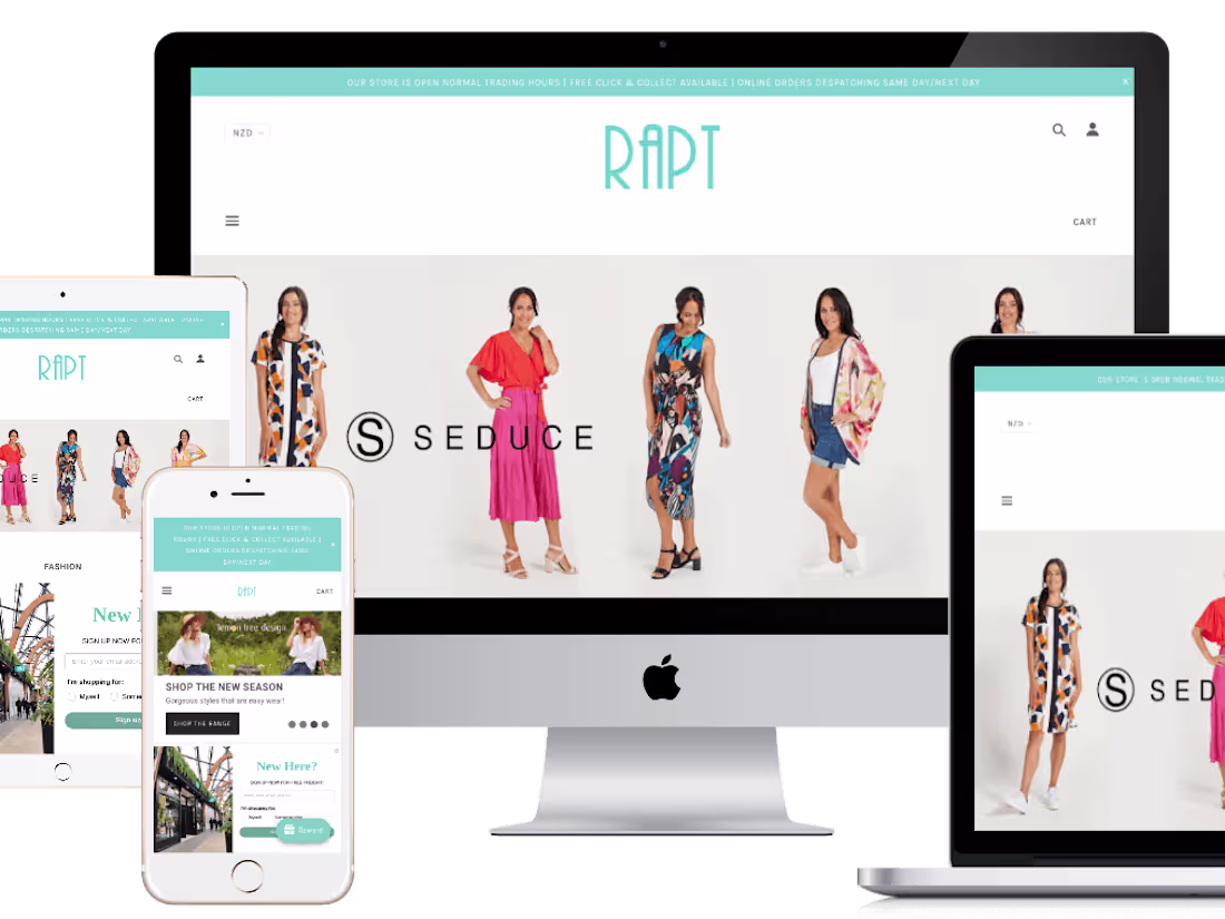 Cover image for Rapt online, Fashion E-commerce store
