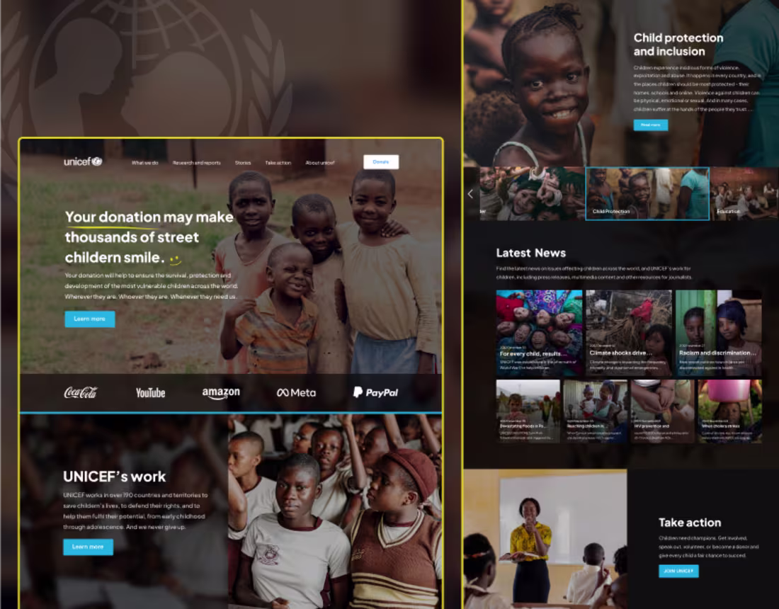Cover image for Unicef Website Redesign on Behance