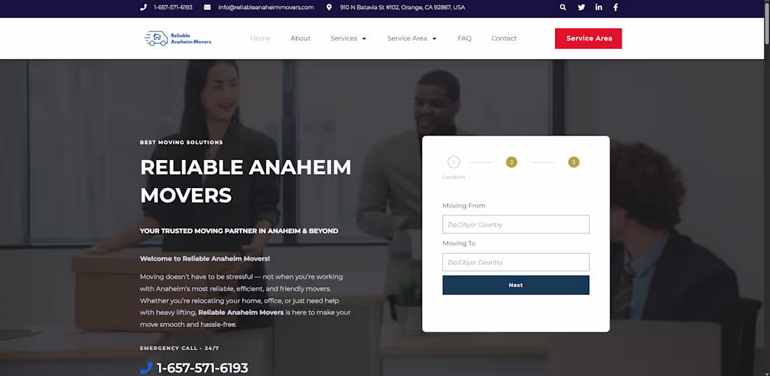 Cover image for Moving Company Website of USA