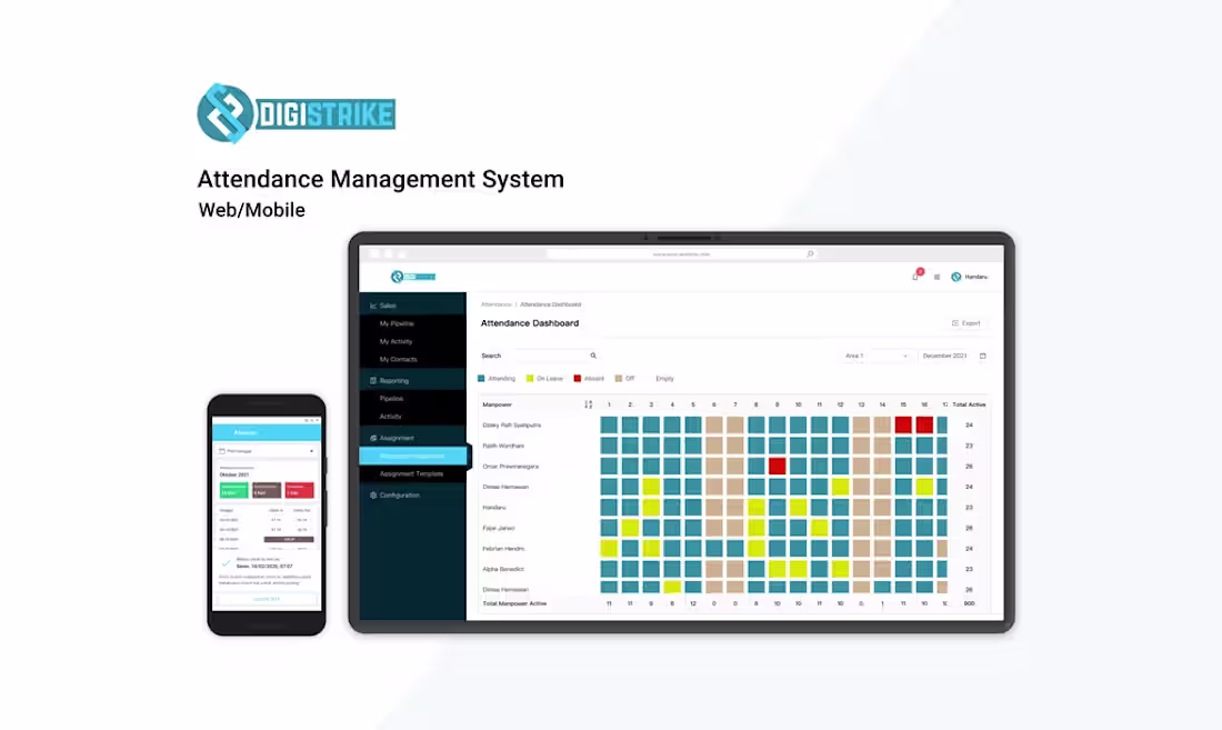Cover image for Attendance Management Dashboard for DigiStrike