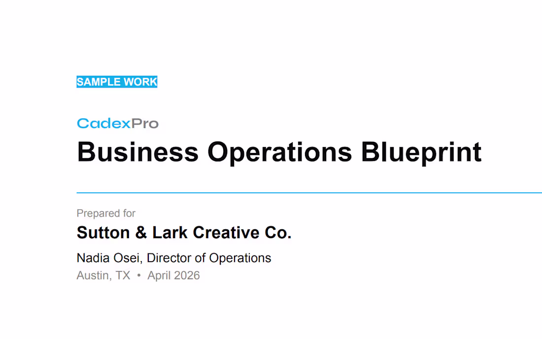 Cover image for Business Operations Blueprint — 21-Day Delivery