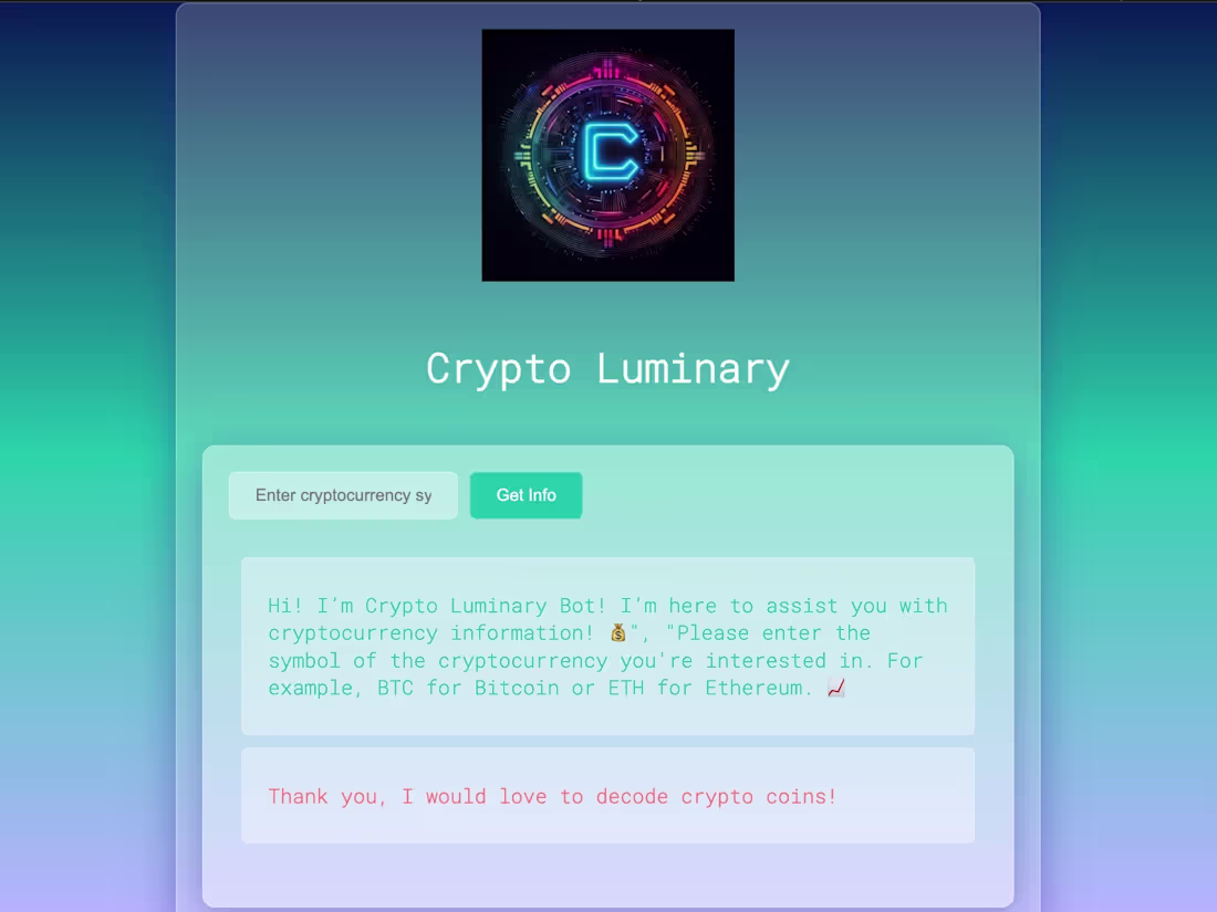 Cover image for Crypto Luminary Web App