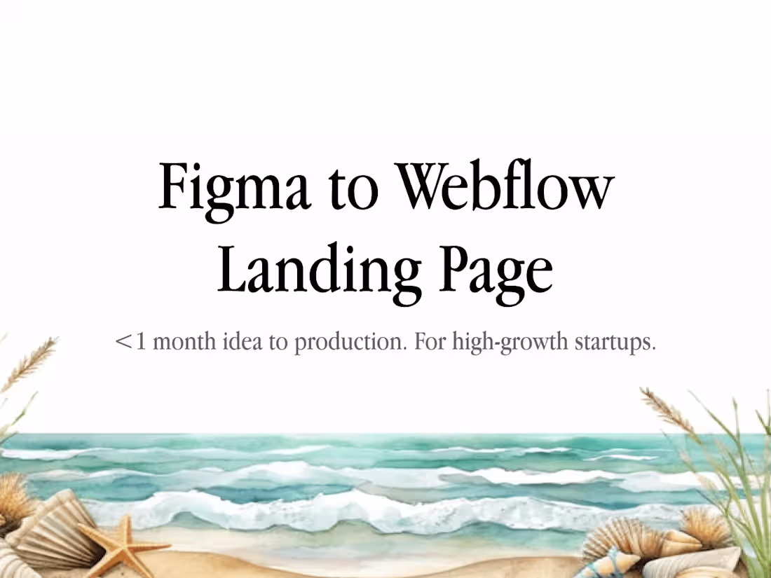 Cover image for 📐 Figma to Webflow Landing Page 