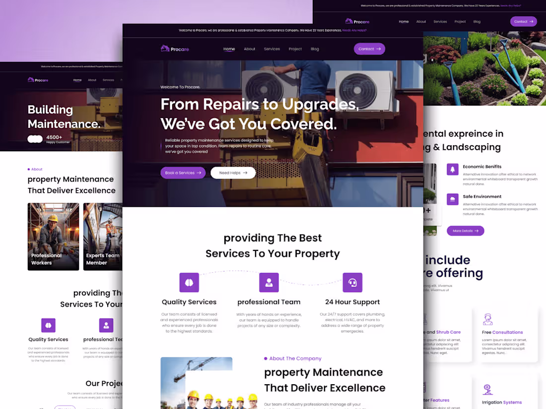 Cover image for Property Maintenance website design