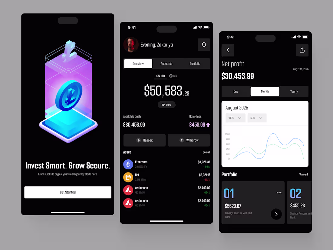 Cover image for Investment Portfolio Mobile App Design