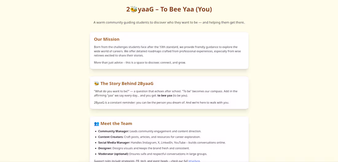 Cover image for 🌱 2ByaaG – Bridging Generations Through Stories and Support