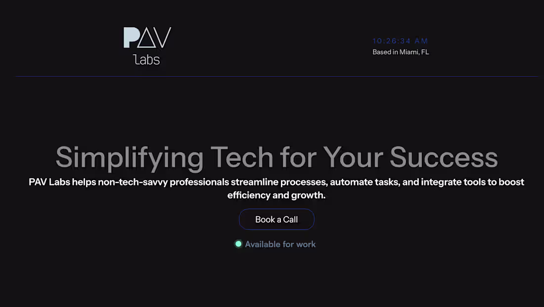 Cover image for PAV Labs Landing Page
