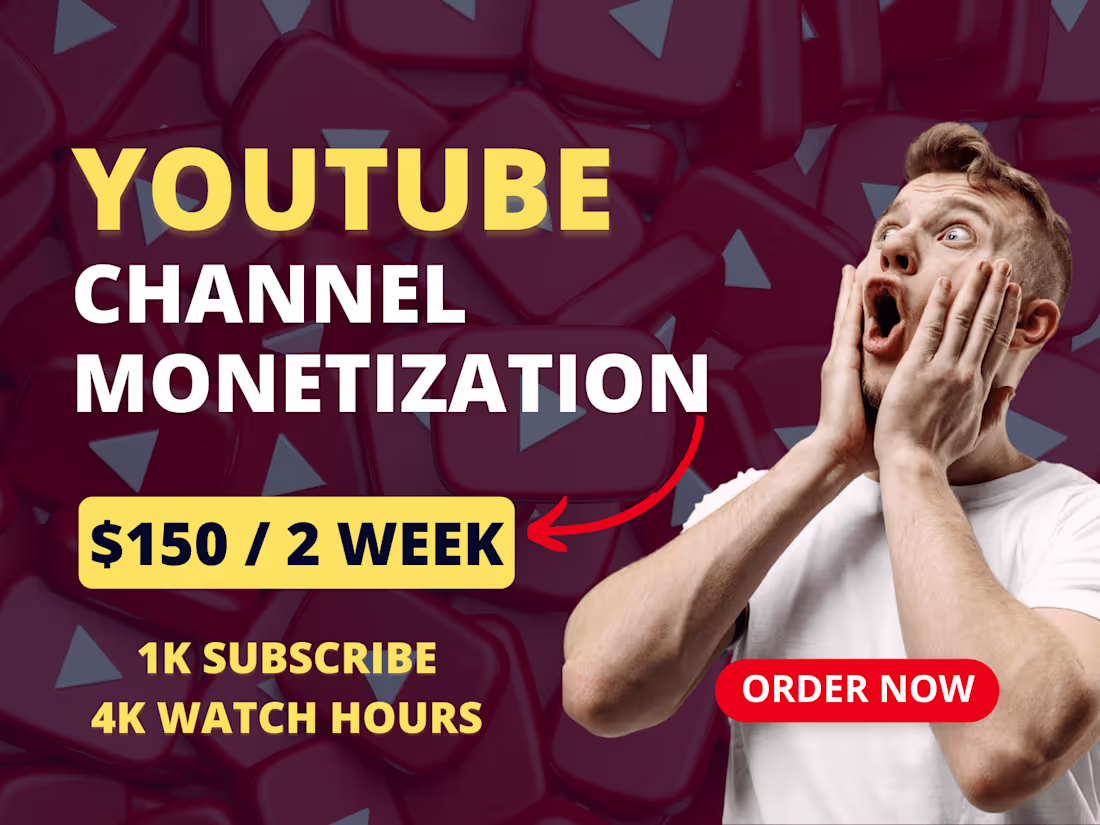 Cover image for complete organic youtube channel Monetization promotion