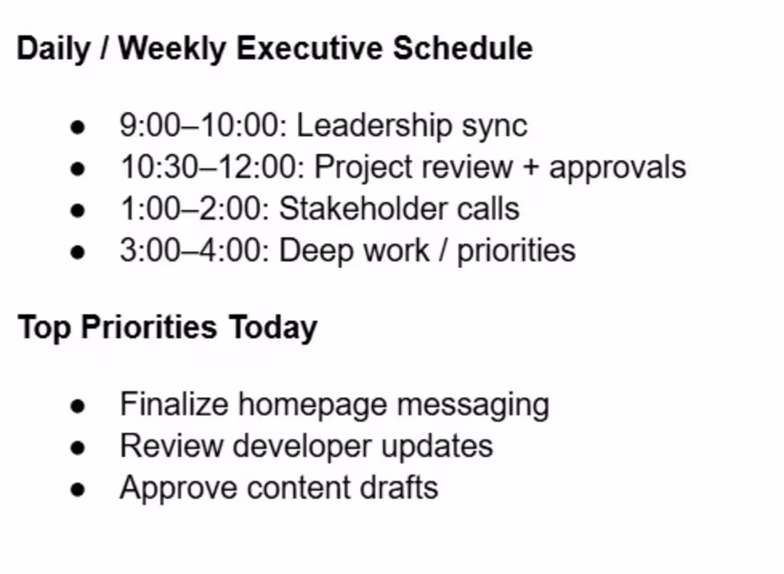 Cover image for Executive calendar and priority management