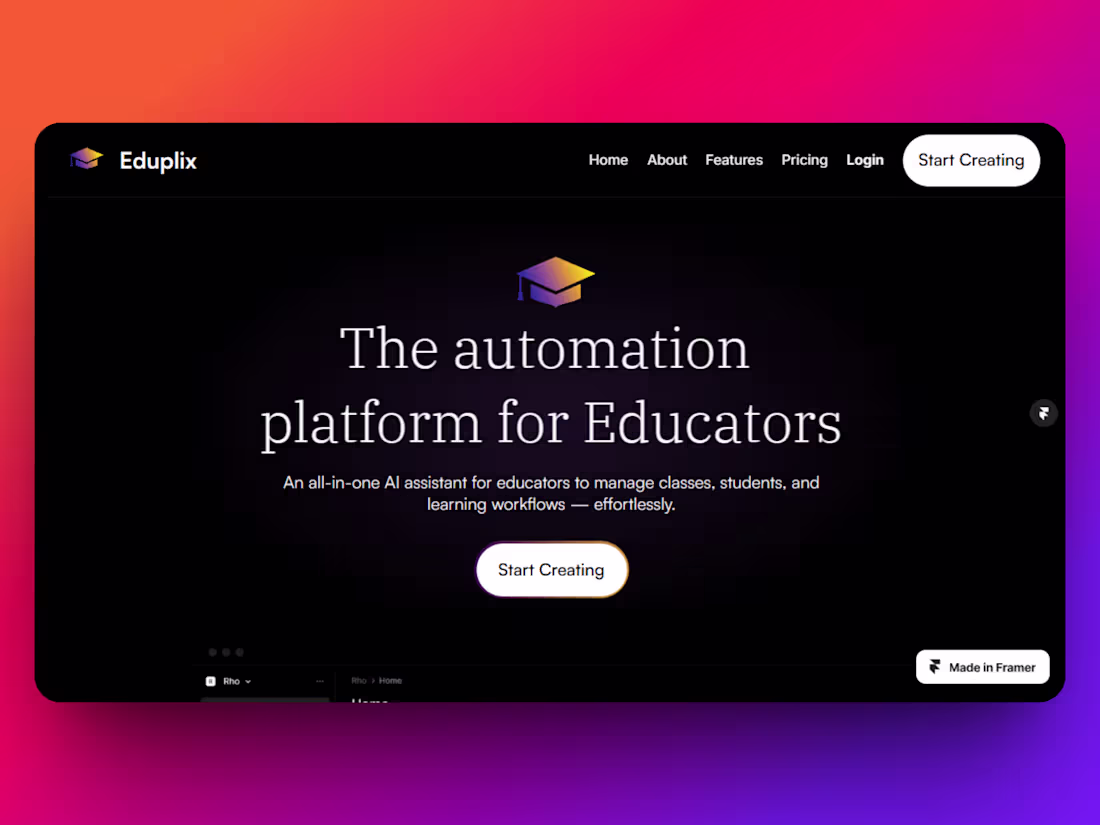 Cover image for Eduplix Framer SaaS Website Development