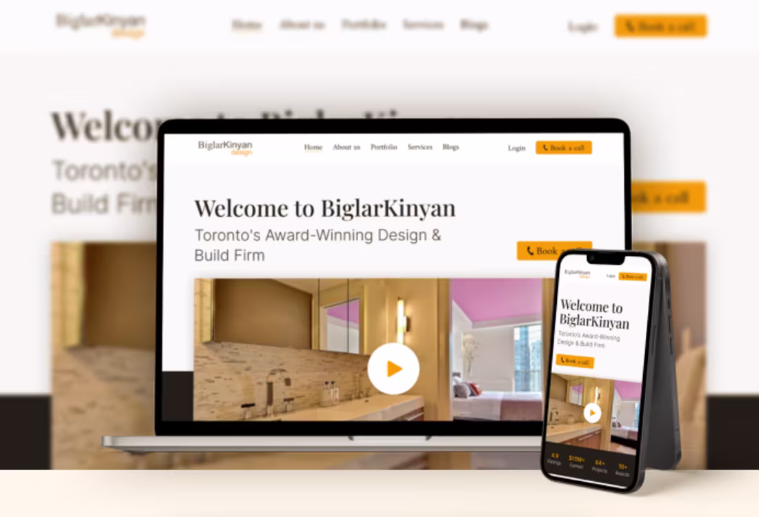 Cover image for Interior design firm website design