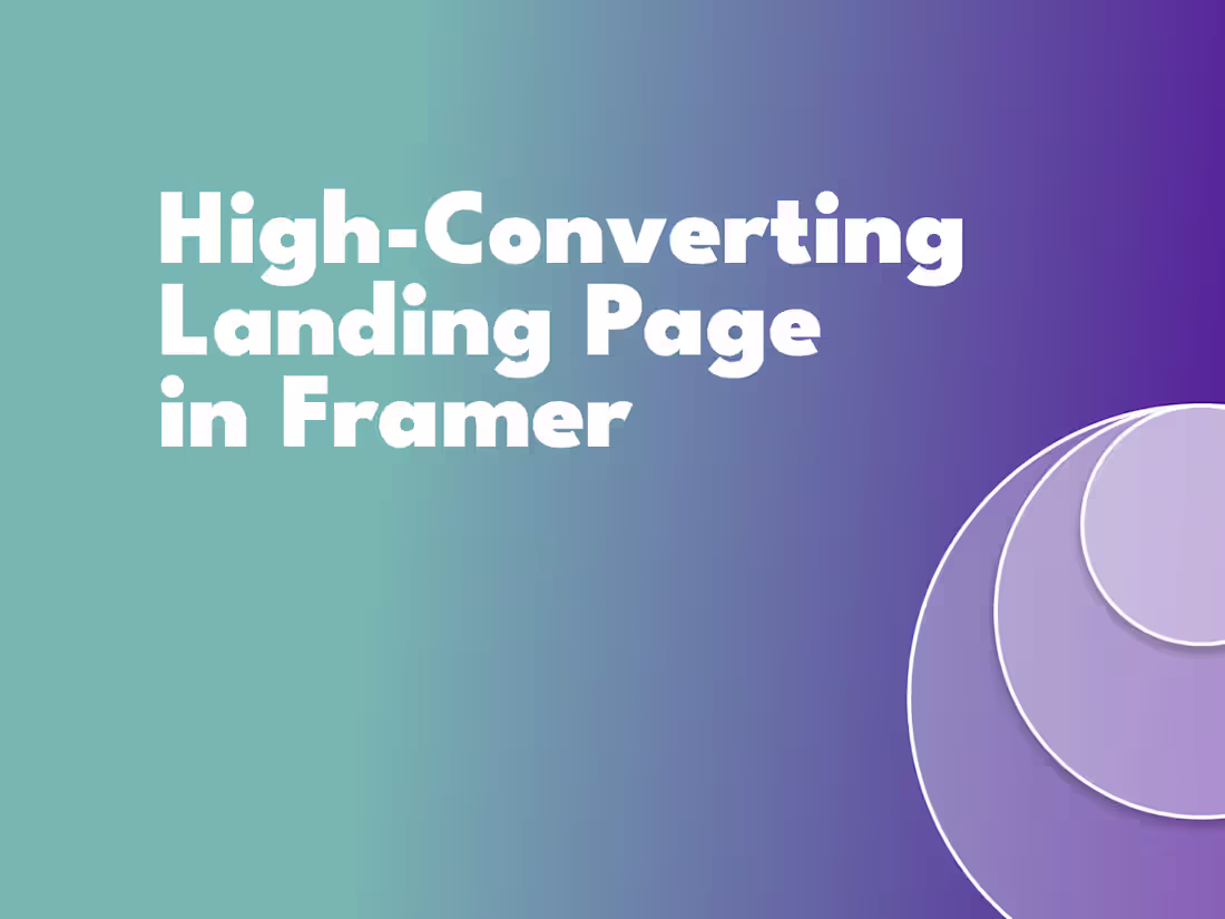 Cover image for High-Converting Single Landing Page in Framer
