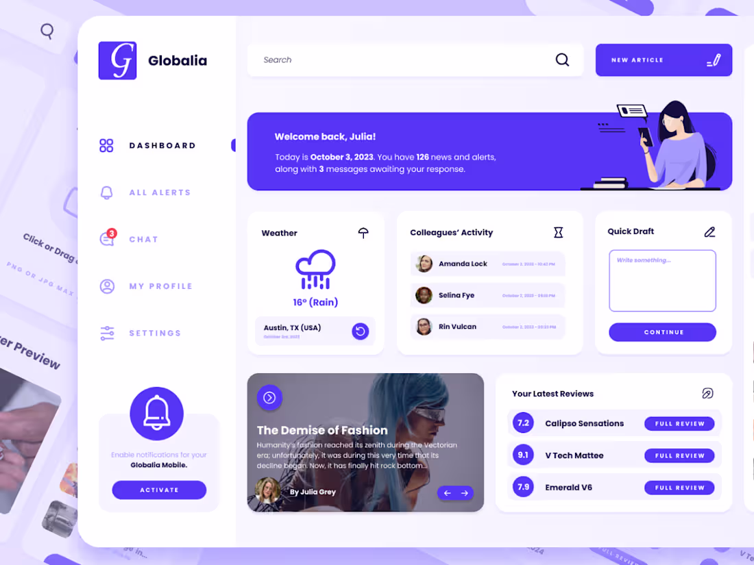 Cover image for Globalia Freebie Dashboard