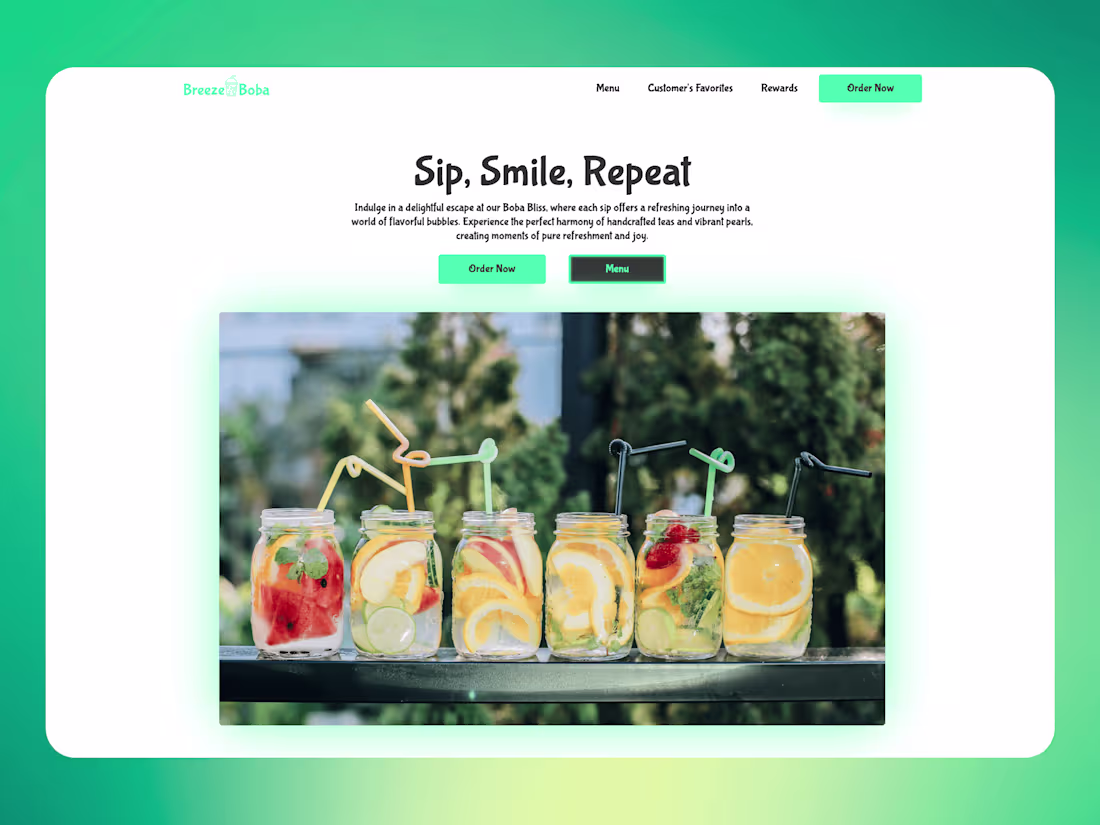 Cover image for Breeze🧋Boba | Boba Shop Website :: Behance